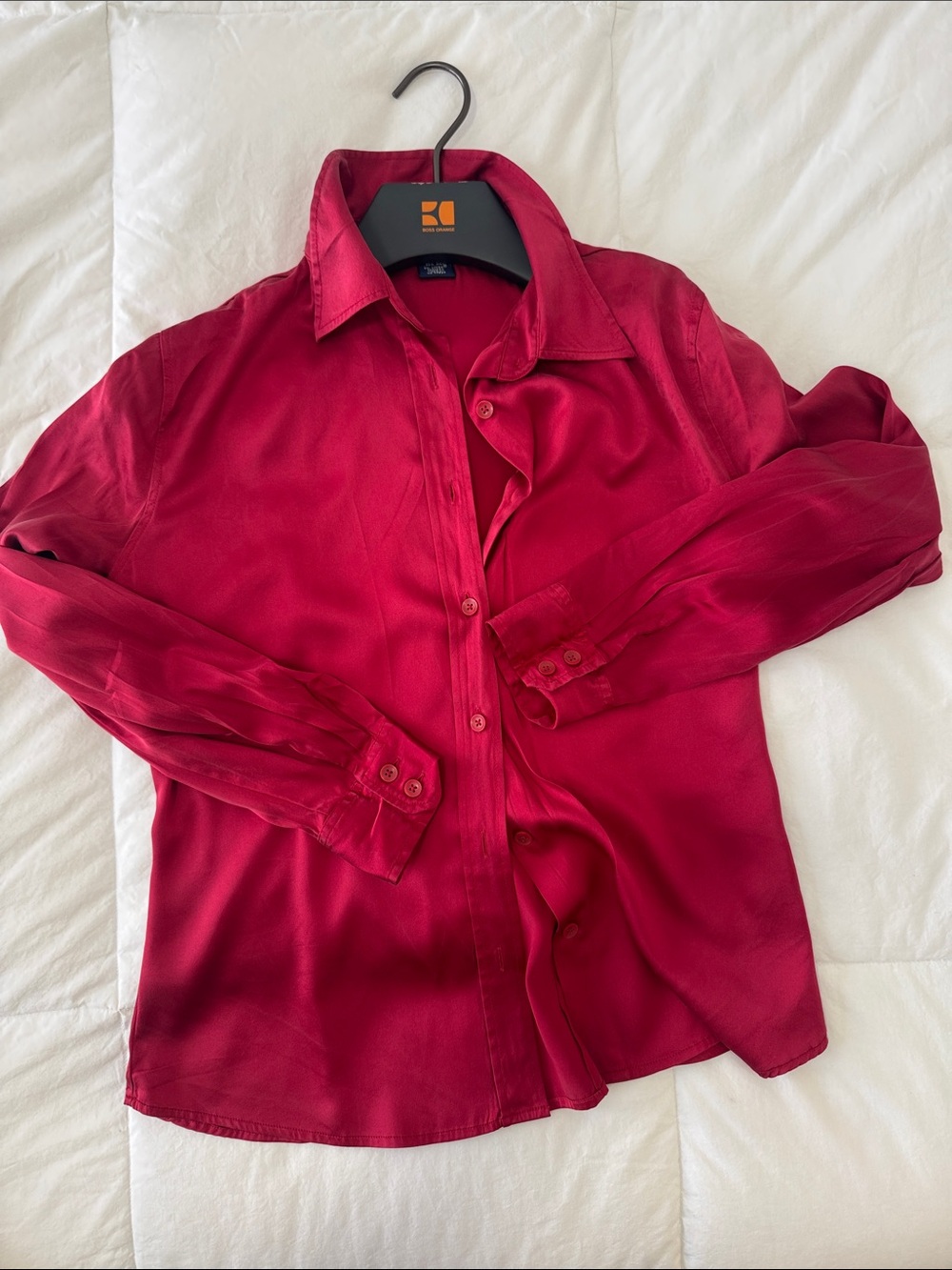 GAP Maroon (not red) Button-Up Silk Stretch Button-up Blouse Sz SM